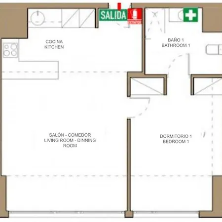 1 Bedroom 1 Bathroom Furnished - Justicia - Refurbished - Minty Madrid