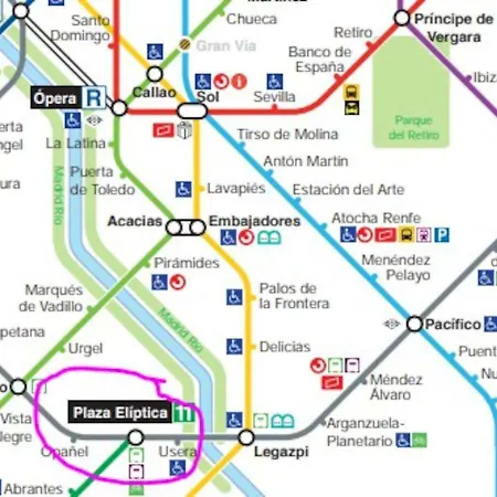 Double In Plaza Eliptica Metro Station