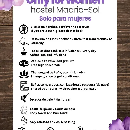 Only For Women Madrid-sol Hostal *